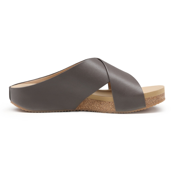 Platform Criss-Cross Flat Sandals - BROWN PU - 2